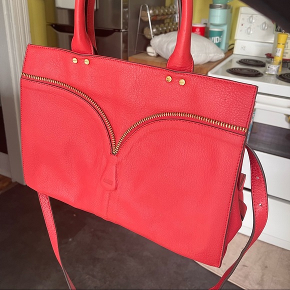 Aimee Kestenberg Gorgeous Coral Leather Handbag - Picture 1 of 11